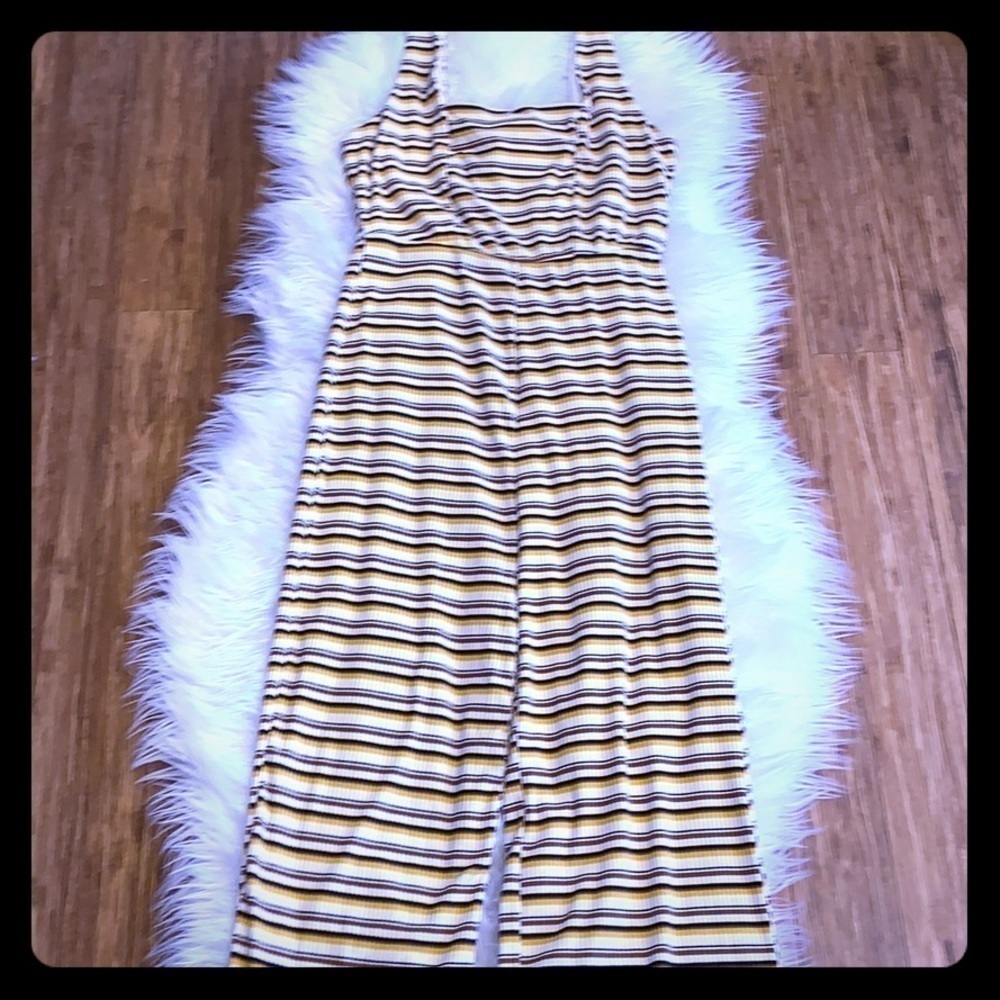 Like-New Striped Jumpsuit